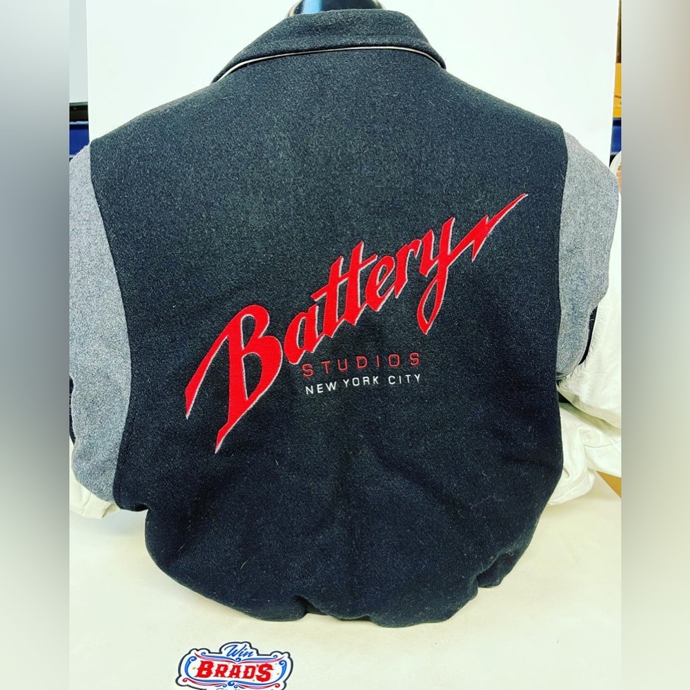 Vintage 80s Battery Studios NYC Varsity Jacket MED Recorded Here Zeppelin CURE